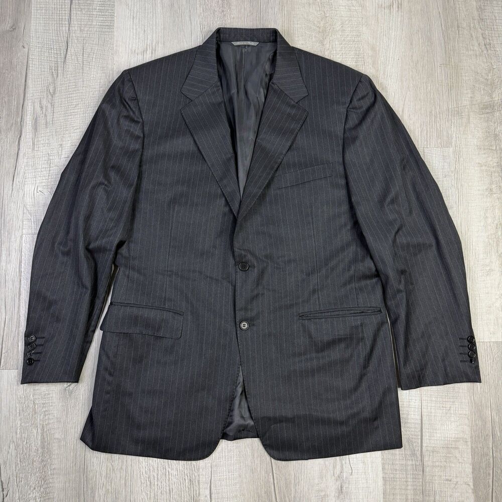 Canali Men's Black 100% Wool Blazer Sport Coat Size 58R US 48R Made in Italy N